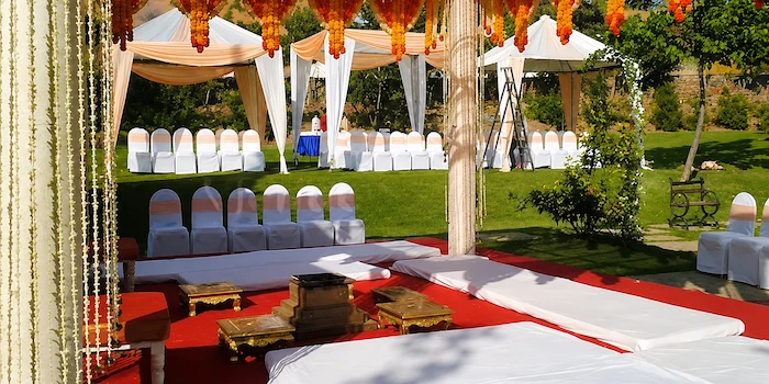 Luxury wedding reception at Fort JadhavGadh heritage resort