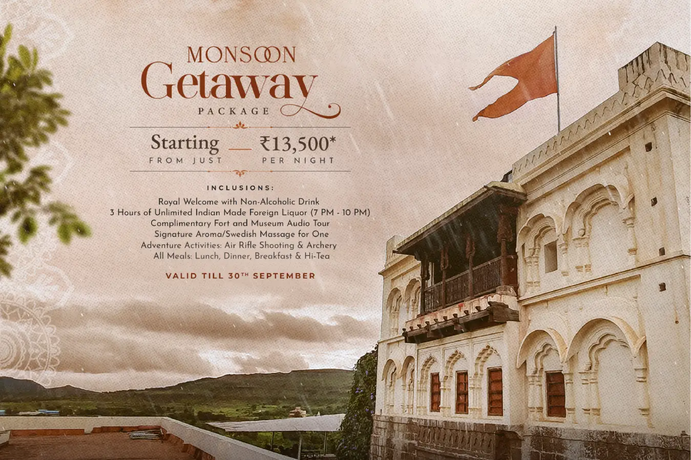 Resort in Pune for Monsoon Getaways – Fort JadhavGADH